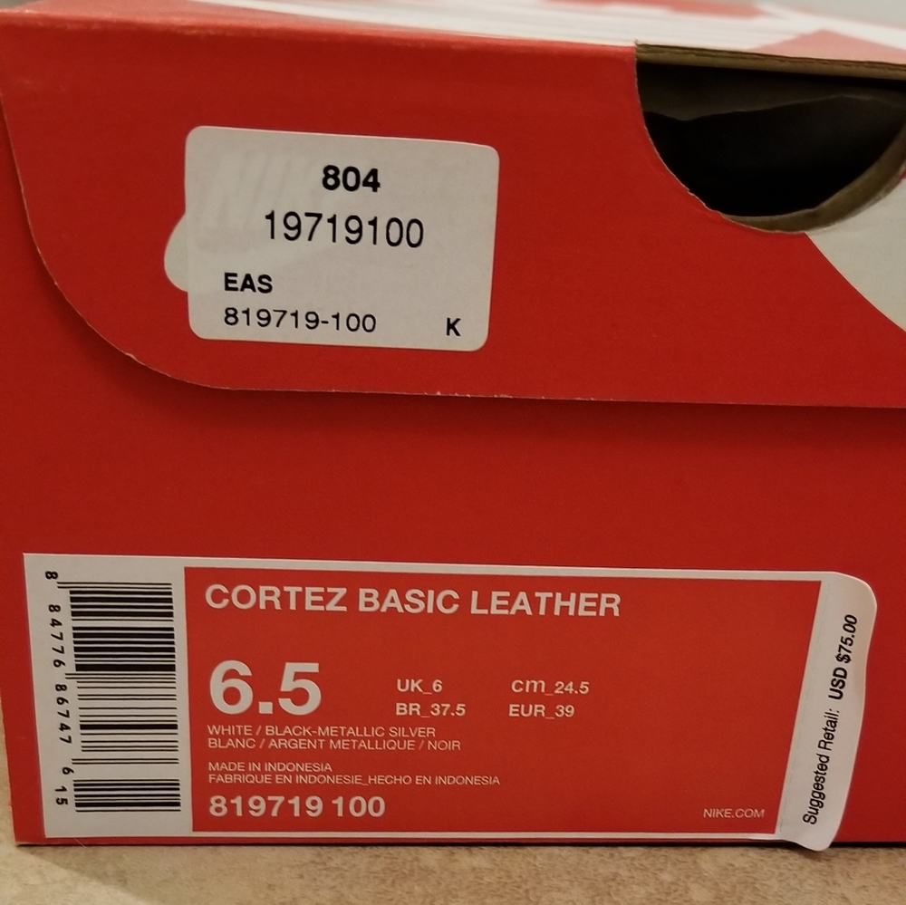 6.5 Men/ 8 Woman Basic Leather Cortez